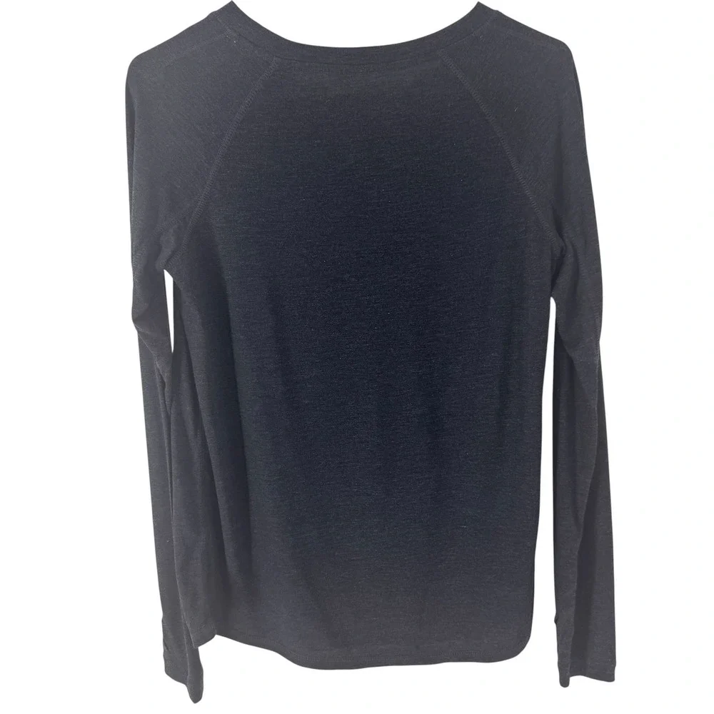 Free Fly Women Bamboo‎ Heritage Long Sleeve Top Blue/Grey Sz M Raglan Crew Neck